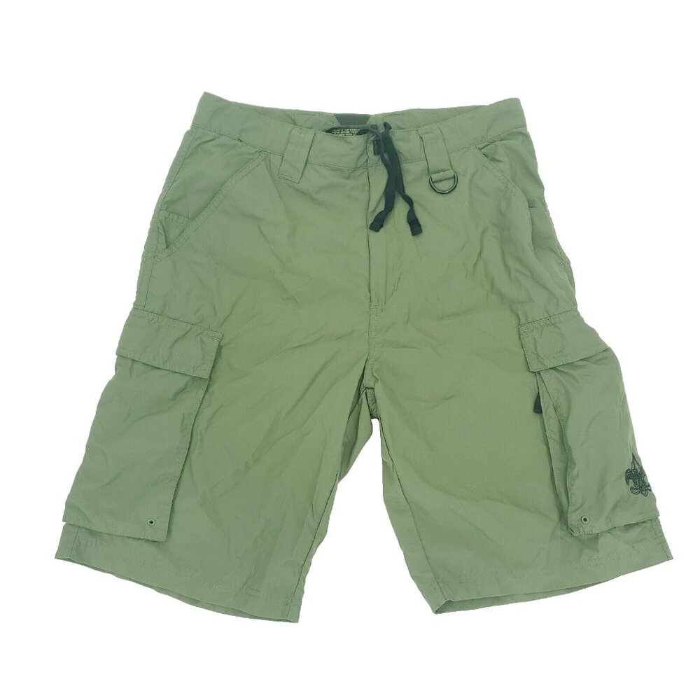 Boys Scouts Of America Cargo Shorts Adult Small Green Centennial Uniform Nylon